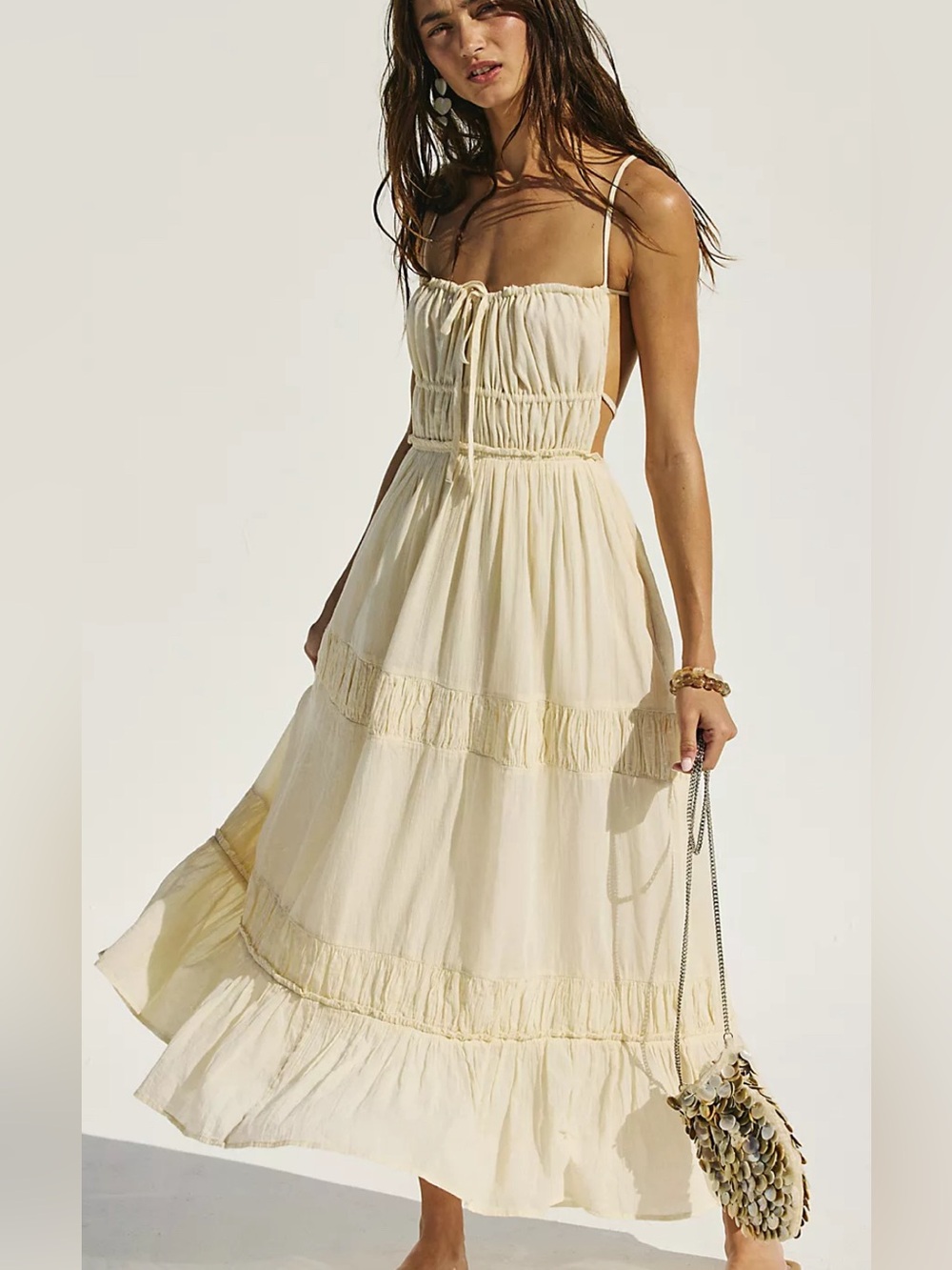 Free People Taking Sides Maxi Dress
color wet plaster - Picture 3 of 9